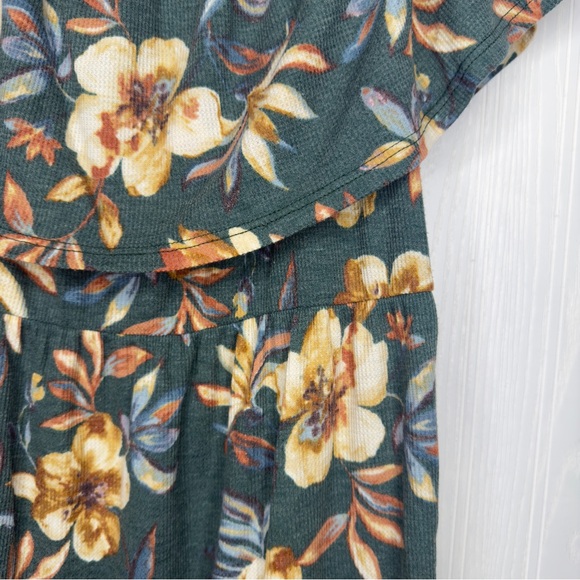 Chic Soul sage green floral off the shoulder dress size 3X - Picture 5 of 8
